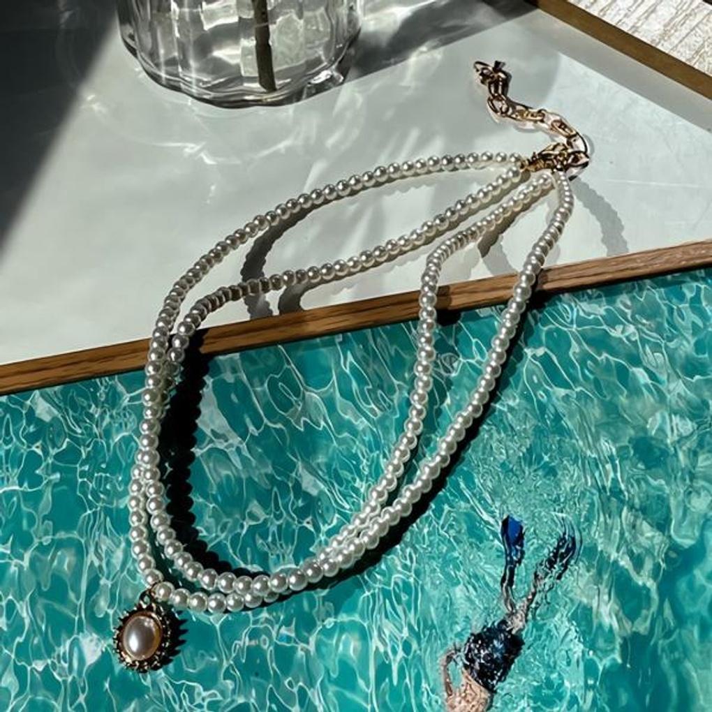 Women's Bold Pearl Layered Double-Strand Necklace