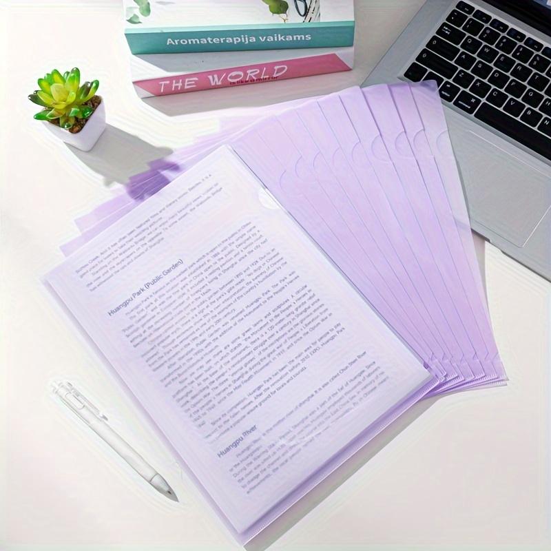 Morandi Color A4 File Set L-shaped Single-page Data Folder Insert Transparent Roll Sorting Sleeve Storage Folder Resume Folder