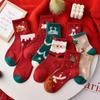 5 Pairs of Christmas Stockings for Women In Autumn and Winter, Stockings for Santa Claus, Reindeer, Snowman, Cute