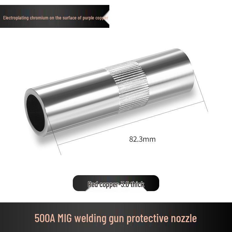 MIG Welding Protective Nozzle & Sleeve Set: 200A-500A Thickened Purple Copper for Gas Shielded Welding