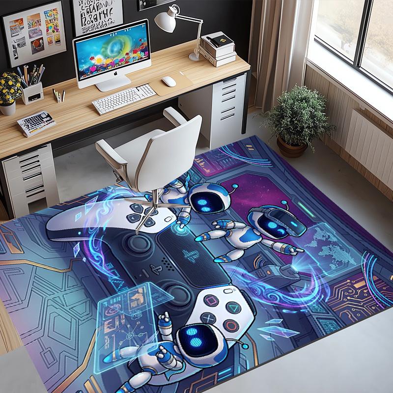 Cosmic Bot Crew Pattern Rug, Indoor/Outdoor Mat, for Picnic, Gameroom, Bedroom, Office, Living Room, Home Decor Carpet, Birthday Gift