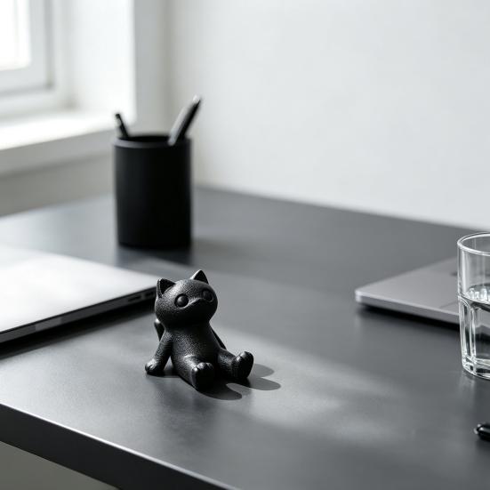 Durable Pla Phone Dock Cute Cat Stand, 3D Printed Lying Desk Holder for Cell Desktop Decor Tablet, Mount Home Office Decor, Gift Lovers Hands