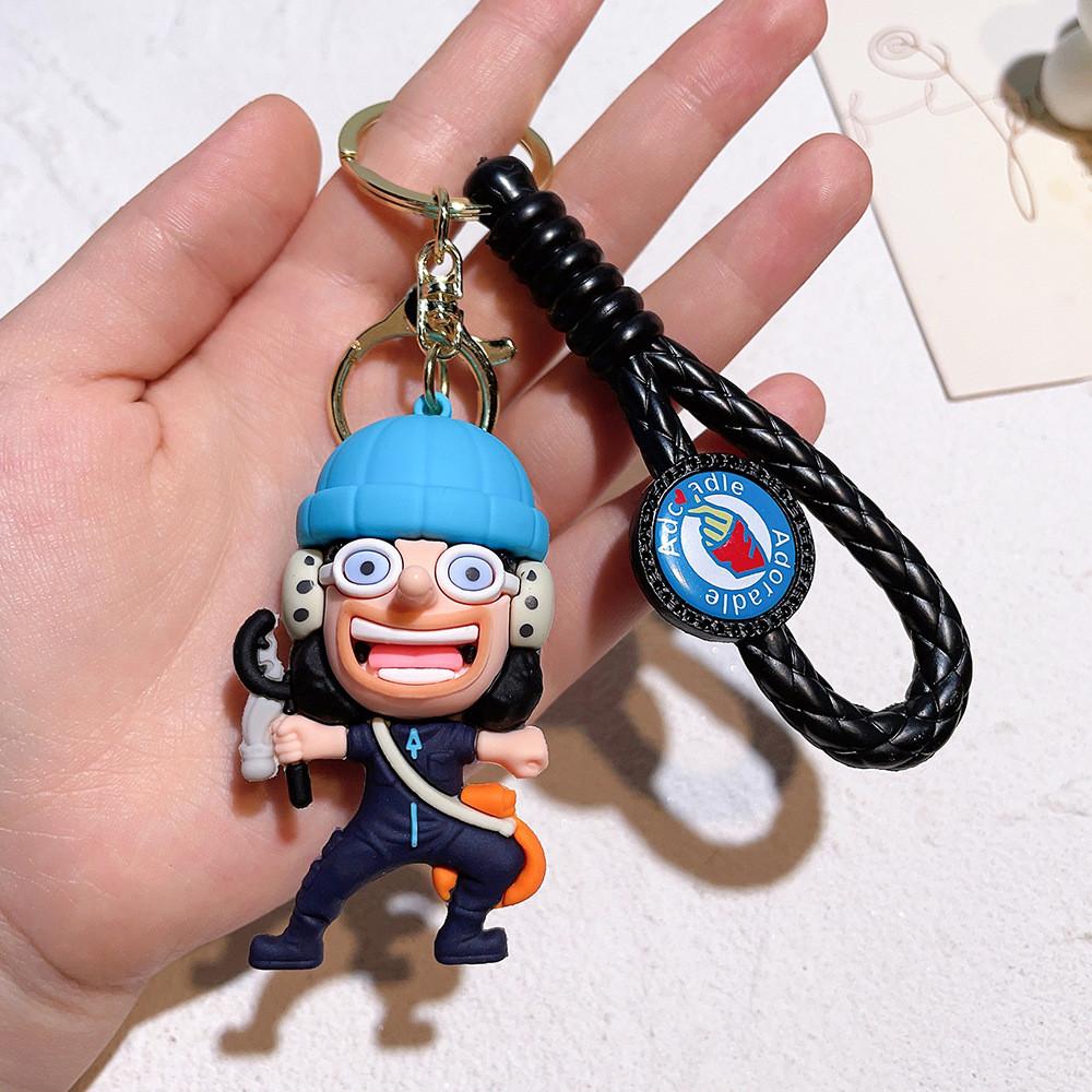 Stylish One Piece Keychain For Luffy Nami Sanji Zoro Fans Durable Silicone Accessory