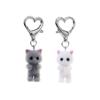 Niedlicher Schlüsselanhänger mit beflockter Katze, dreidimensionaler Liebesanhänger für Telefon, Kopfhörerhülle, Charm, Tasche, Dekor, Autoschlüsselring, Schmuck, Geschenk