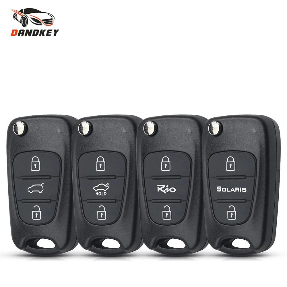 Dandkey S Remote Car Key Shell 3Btn Flip Folding Key Shell For Hyundai I20 I30 Ix35 I35 Accent Kia Picanto Sportage K5 Case