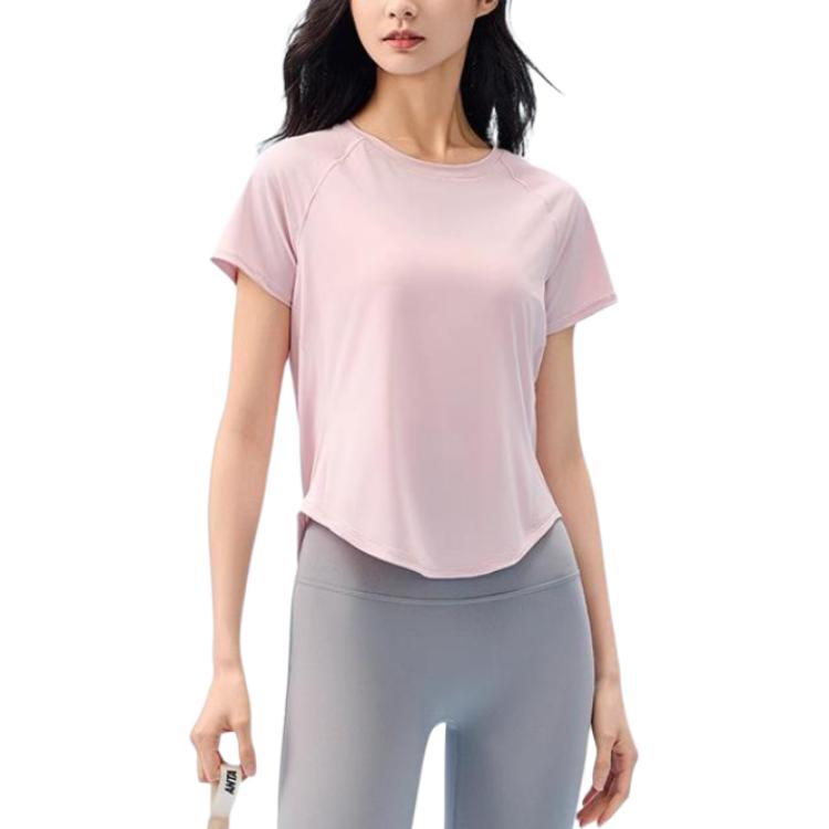 

Anta Comfortable Casual Solid Color Breathable Thin Round Neck Short Sleeve T-Shirt Women Tops Soft-Pink 962527105-2 XS