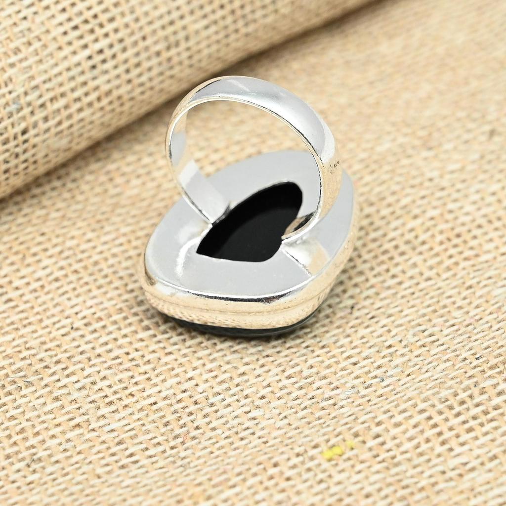 Blue Australian Triplet Opal Gemstone 925 Sterling Silver Handmade Fancy Ring Jewelry