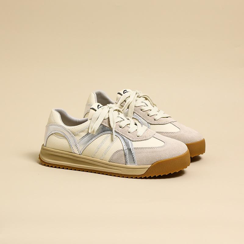 Soft Leather Thick-soled Versatile Casual Fashion Shoes Women's Spring New Versatile Lightweight Sports Trend Women's Shoes