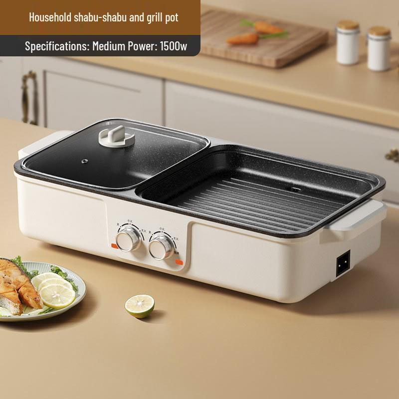 Doppelzonen Hot Pot Grill-Kombination mit großer Kapazität & Multifunktionaler Doppel-Temperaturregelung