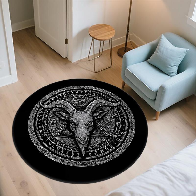 Black and White Animals Round Area Rug,Carpet Rug for Living Room Bedroom Sofa Playroom Decor,Non-slip Floor Mat