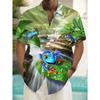 New Hawaii Spring/Summer Fashion Leisure Street Walk Tourist Beach Printed Full Open Short Sleeve Button Shirt
