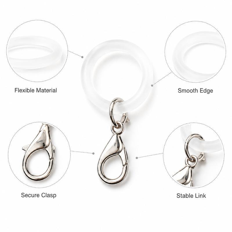 Silicone Umbrella Handle Rings Waterproof Long-Lasting 5/10 Pcs with Lobster Clasp for Daily Office Commuting Use