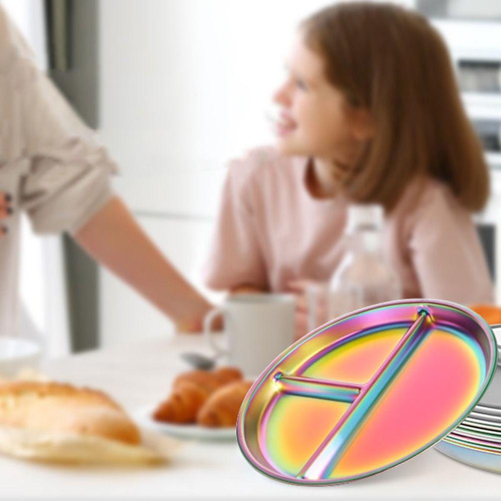 Dazzling Portion Control Plate Reusable 3 Compartment Food Tray 3 Grids Dishes  Lunch