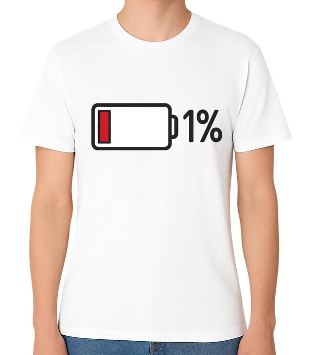 Low Battery 1% Funny Minimal Unisex Graphic No Energy T-Shirt Tired Mood Tee S разноцветный