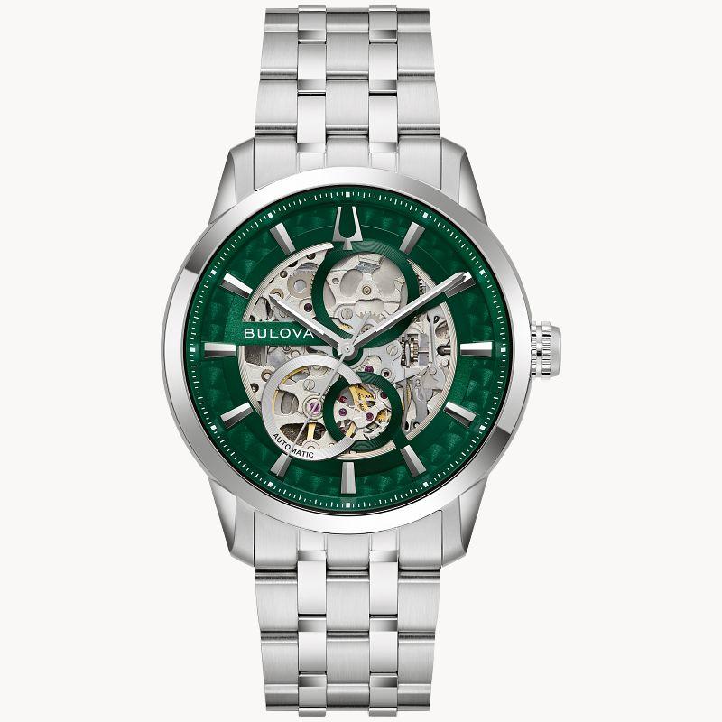 BULOVA Sutton Classic Automatic 40MM Green Dial SS Men’s Watch 96A329