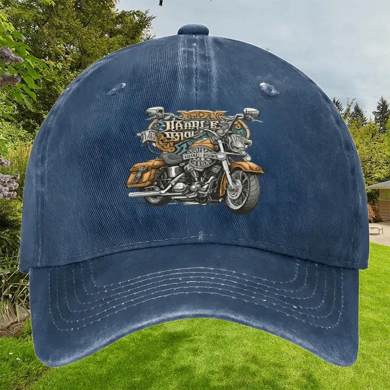 1pc  Davidson Motorcycle Cap  Adjustable Snapback Hat Featuring a Motorcycle Design Lightweight for All Seasons