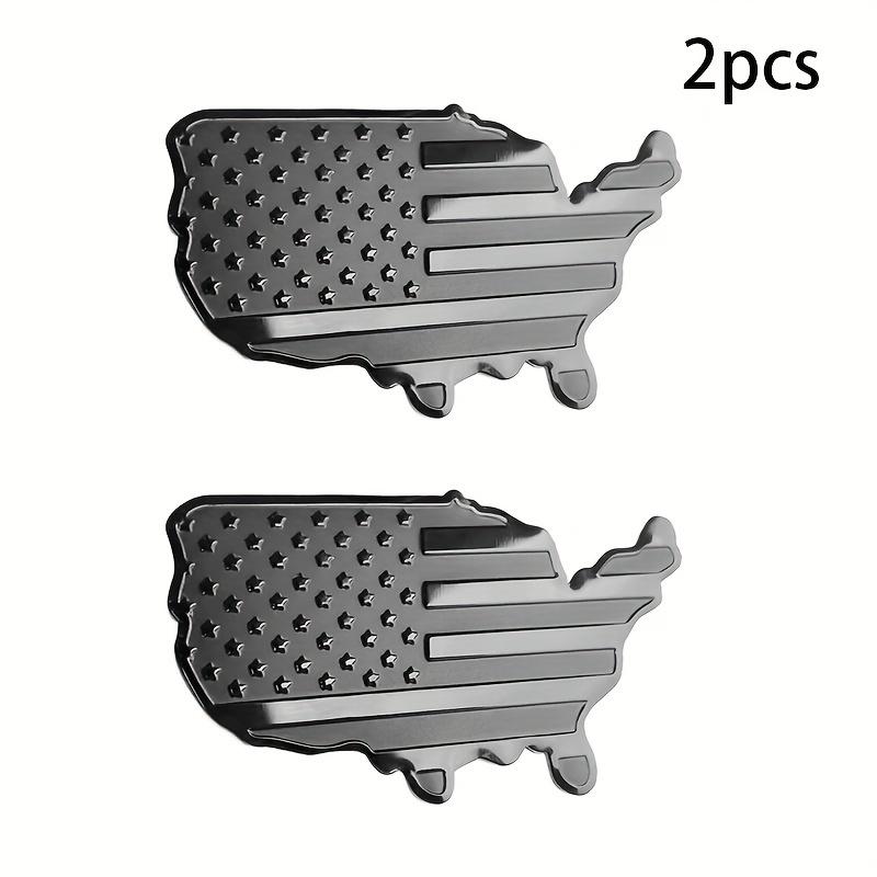 2 Stück Kleine Mattschwarze Amerikanische Flagge Aufkleber Decal für Auto 3D US Amerikanische Flagge Emblem Decals für LKW für LKW Auto Motorrad