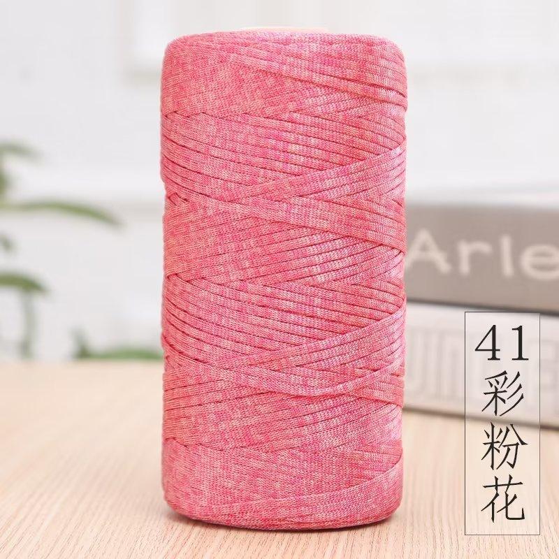 Mercerized Cotton And Linen Flat Belt Thread Light Body Ice Silk Crochet Hook Hat Wool Ball Handmade Diy Knitting Material Package