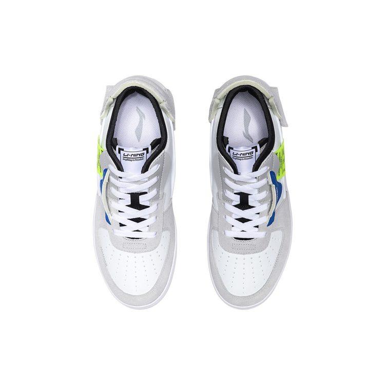 Li Ning CF Deconstruction Rutschfest Abriebfest Niedrig geschnitten Skateboard Schuhe Herren Weiß Grau Schwarz AGCQ315-2