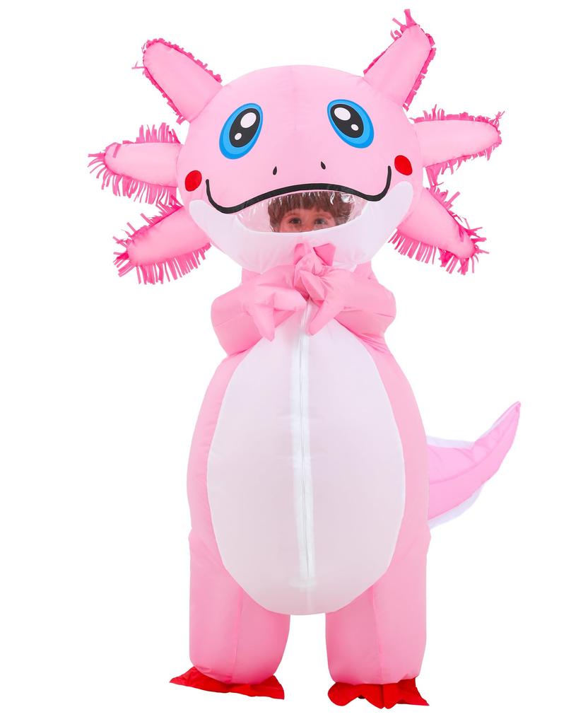 JOYBRO Inflatable Axolotl Funny Animal Axolotl Costume for Boys and Perfect for School and One Size Fits Kids' Costume, Girls, Halloween, Festivals,