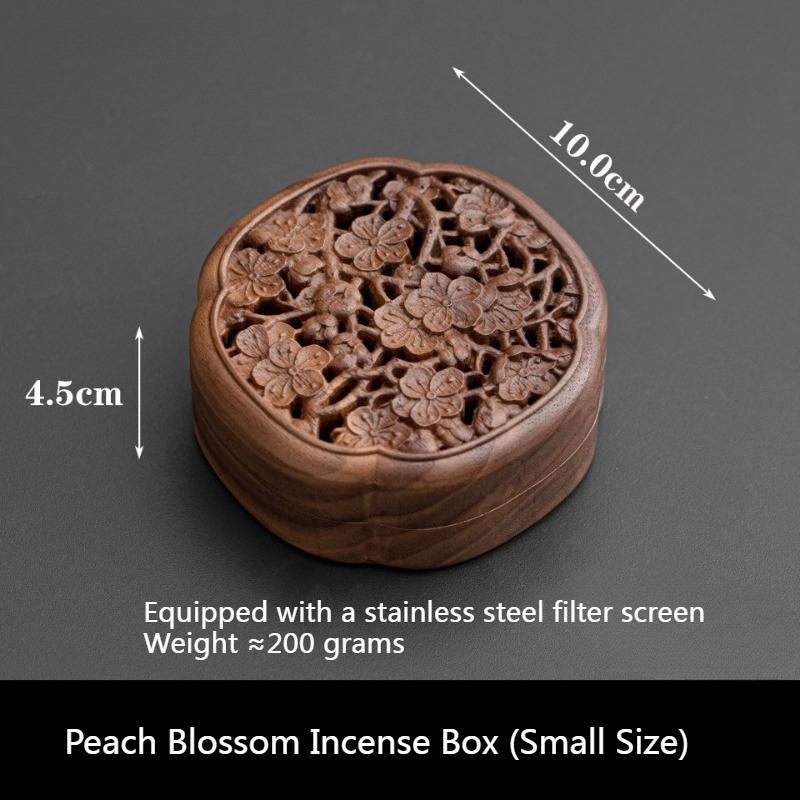 Incense Box/wooden New Chinese Carved Three-dimensional Hollow Pattern Indoor Desktop Placement Decoration Religious Supplies