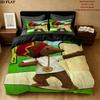 Rastamouse Da Easy Crew Pattern Bedding uilt Set uilt Cover Pillowcase Home Decoration Birthday Gift (1 * duvet cover + 2 * pillowcase without core)