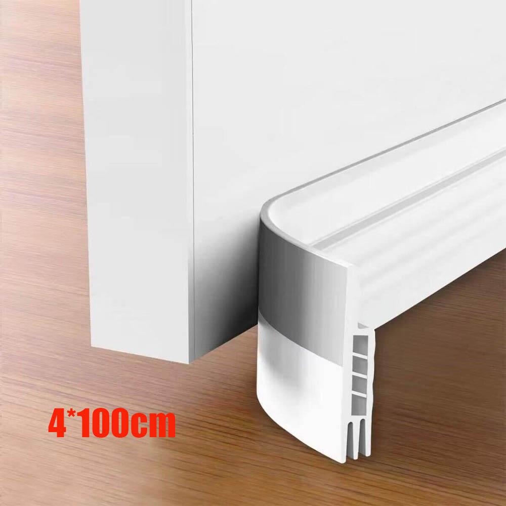 Door Bottoom Windshield Seal Strip Windproof Soundproof Door Sweep Draft Stopper Cuttable Foldable Weatherstrip Self Adhesive