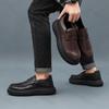 Fashion Men's Leather Shoes 2025 Autumn British Style Trendy Thick-soled Casual Shoes Anti-slip Wear-resistant Fashion Chunky Loafers