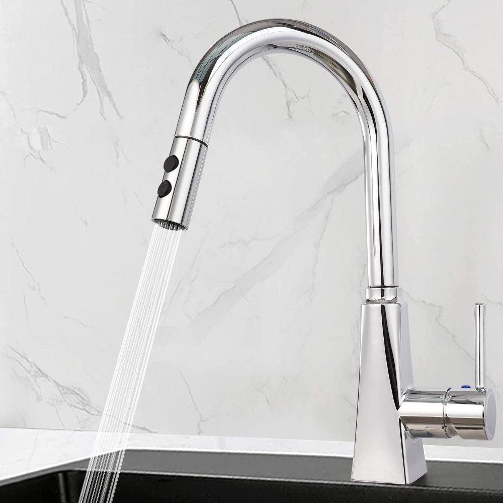 Chromová výsuvná hlavice sprchy dřezu G 1/2 Hlavice sprchy Hlavice baterie Náhradní díl Kuchyně Koupelna