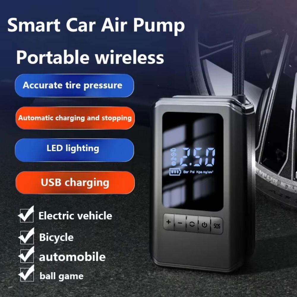 USB Rechargeable Electric Air Pump Wireless Motorcycle Air Inflator Portable Car Air Pump