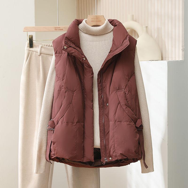 

WTEMPO Женская куртка-пуховик, жилет, короткая свободная куртка из хлопка, воротник-стойка M