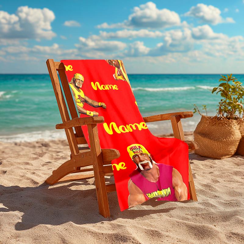 Personalized Customized Proof Beach Towel with Hulk Hogan Pattern - Soft, Absorbent,quick-drying,perfect Swimming,camping&bathing
