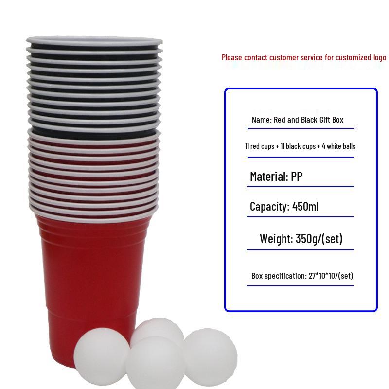450ml Red Disposable Plastic Party Cups Set - Beerpong Red Cups
