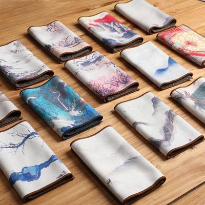 1 Peça Pano de Chá Espesso Pintado Chinês Super Absorvente Acessórios de Conjunto de Chá de Ponta Jogos Americanos Pano Profissional Doméstico Guardanapo de Chá