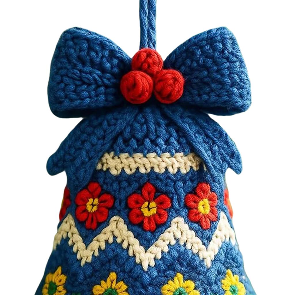 Weihnachtsmann Glocke Ornament DIY Häkeln Strickmaterial-Set Handgemachte Feiertags-Häkelaccessoires Einfaches Strickset für Anfänger