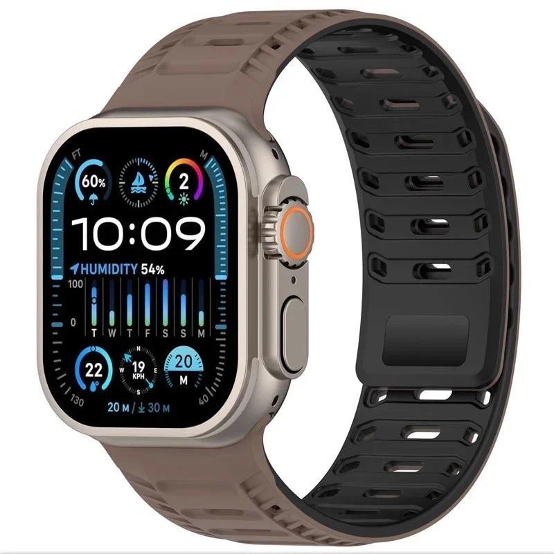 Silicone Magnetic Bands Loop Strap for Apple Watch 49mm 46mm 45mm 44mm 42mm For iWatch Series 11 10 9 8 7 6 5 4 3 2 SE 3 Ultra 3