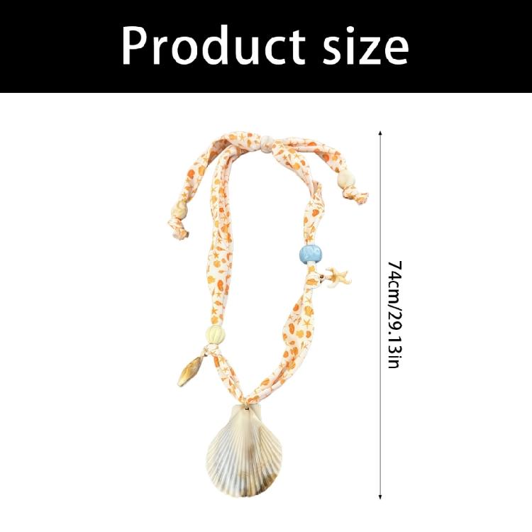 Beautiful Bohemian Style Necklace Shell And Starfish Charm With Floral Touches Fashionable Neck Chain