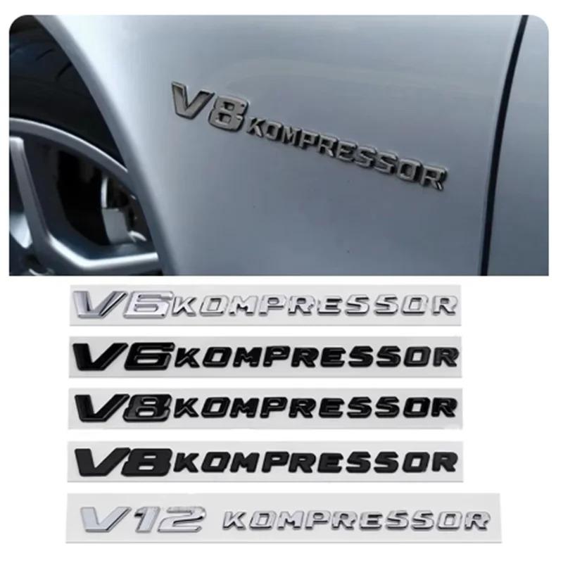 3D ABS V6 V8 V12 COMPRESSOR Car Side Emblem Trunk Badge Sticker For Mercedes Benz W212 W213 W204 W205 W168 W176 CLK GLA G63 G500