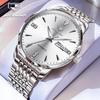 JINSHIDUN New Business and Leisure Men's Watch Mechanical Watch Diamond Double Calendar High-end Watch