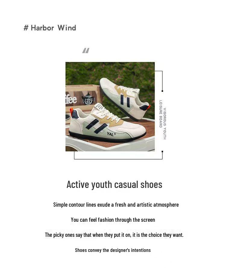 Men's Spring Casual Sports Shoes - Versatile, Soft Sole, Breathable Mesh, Trendy Forrest Gump Style