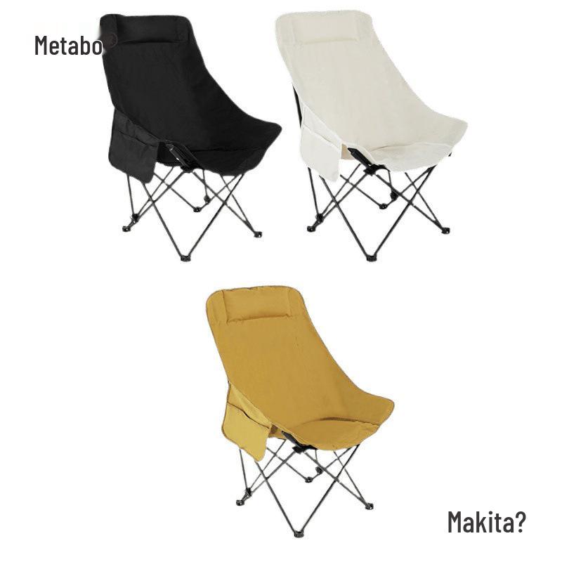 Hochhaus-Outdoor-Mondstuhl: Faltbarer, tragbarer Campinghocker mit hoher Rückenlehne