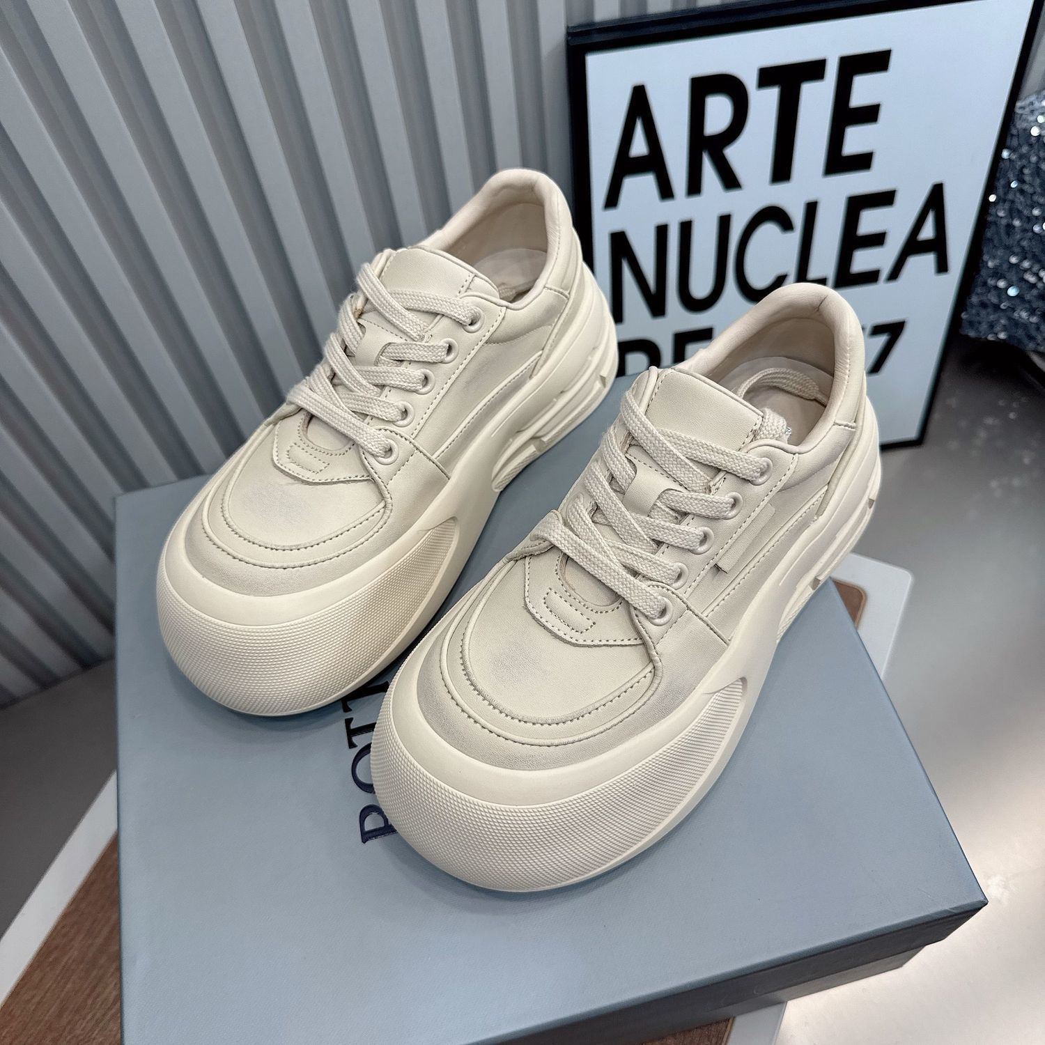 

Autumn Women s Shoes Ugly Cute Platform Women s Shoes Star Autumn Bread New Height-increasing Casual Shoes 35 абрикосовый