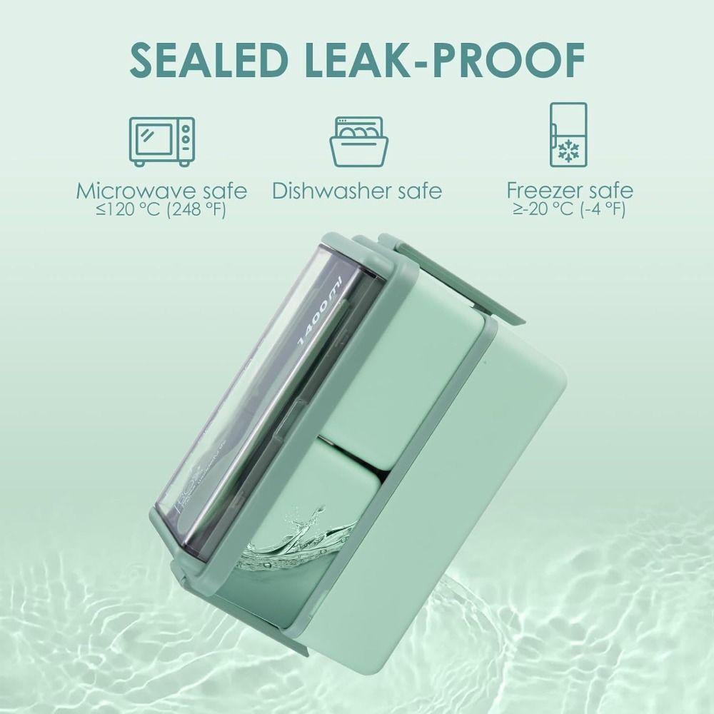 700/1400ml Capacity Portable Lunch Box Leakproof Design Dinnerware Set Camping Use