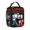 Individuelle isolierte Lunchtaschen Cuphead & Mugman Retro-Spiele Merchandise Lebensmittelbox Neuankömmling Kühltasche Thermische Bento-Box Für die Arbeit