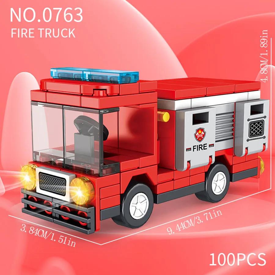 Funny building block city vehicle model, school bus, fire truck, ambulance, business car, nice holiday gift for friends
