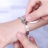 Bracelet jonc Cœur Argenté Délicat pour Pendentif Clé Ensemble Bijoux pour Amoureux pour Jour d'Anniversaire de Couples