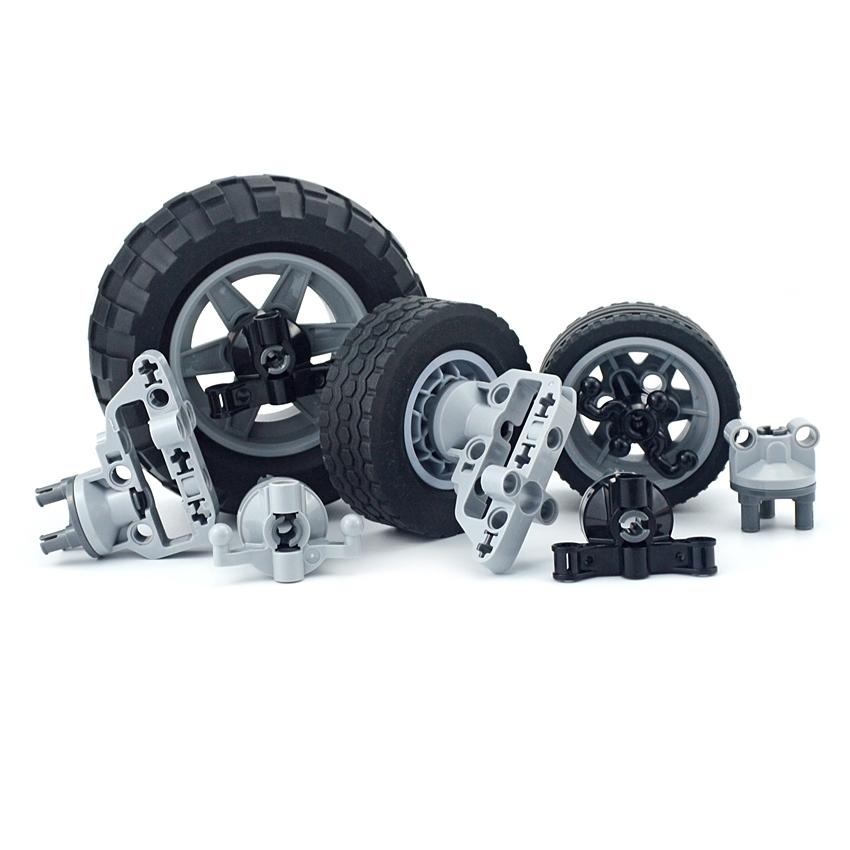 MOC Suspension Steering Wheel Hub Technical MOC Parts Gear Reduction 92909 32495 DO IT YOURSELF Construction Bricks Car Truck Drive Blocks