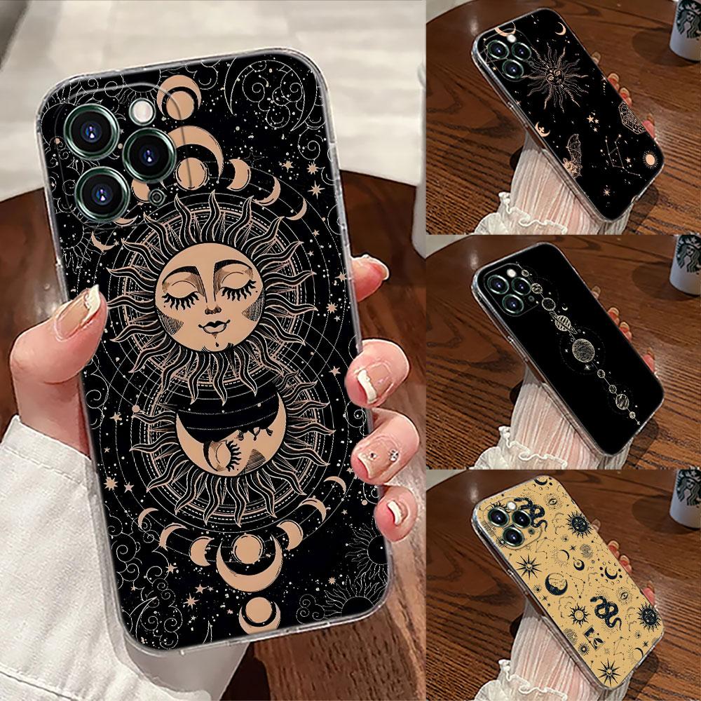 Sun Moon Tarot Card Astrology Magic Case For Apple iPhone 17 16 15 14 13 12 11 Pro Max 16 Plus 16E 17Air 17Pro Phone Cover Funda