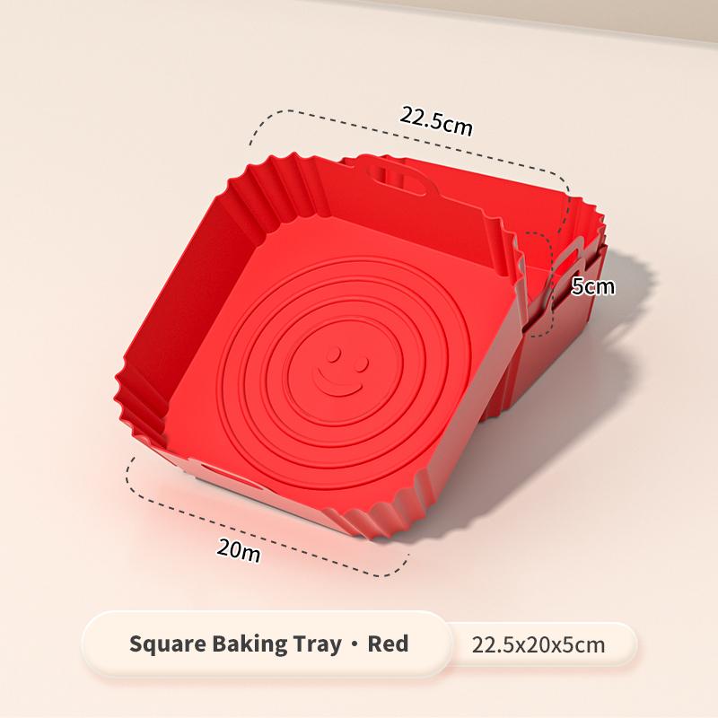 1/2PCS Square Silicone Air Fryer Liners - 8 Inch Reusable Air Fryer Pot - Air Fryer Accessories Air Fryer Inserts for 4 to 7 QT