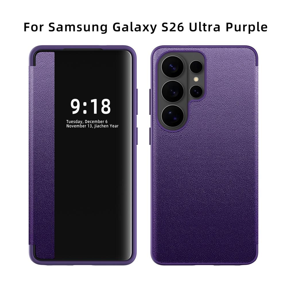 Flip Cover Smart Screen Protector Leather Case For For Samsung S26 Ultra S25 S24 Plus S23 S22 S21 FE Shockproof Soft Silicone Cover